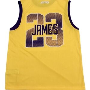 LA LAKERS Mens Jersey Sleeveless NBA Lebron James No. 23 New Yellow Size L New
